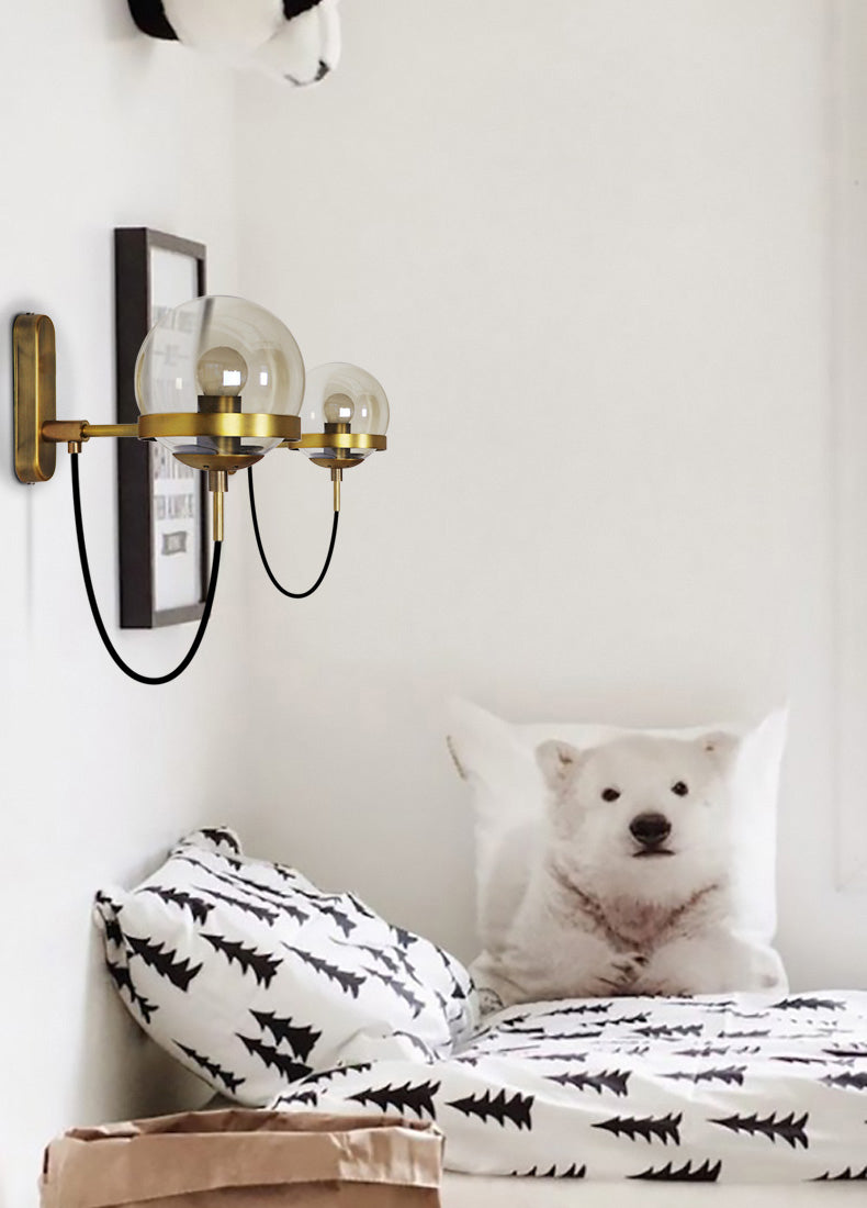 Modern Transparent Glass Wall Sconce Bedroom Study Room Reading Lighting