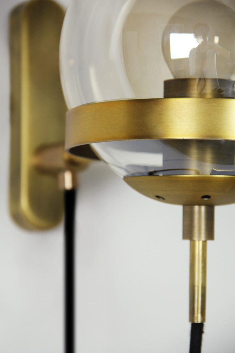 Modern Transparent Glass Wall Sconce Bedroom Study Room Reading Lighting