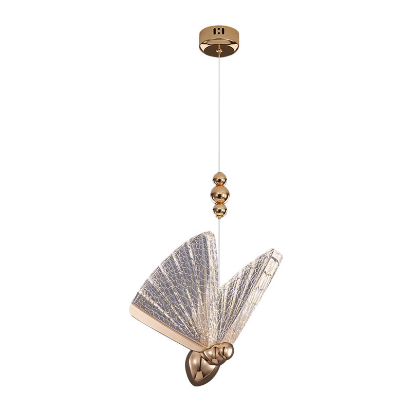 Acrylic Butterfly LED Pendant Light in Modern Creative Style Wrought Iron Hanging Light for Dining Room