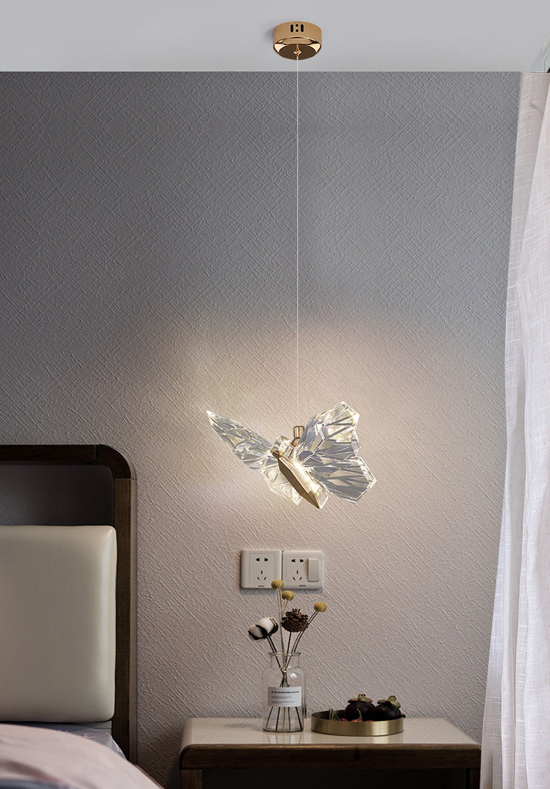 Acrylic Butterfly LED Pendant Light in Modern Creative Style Wrought Iron Hanging Light for Dining Room