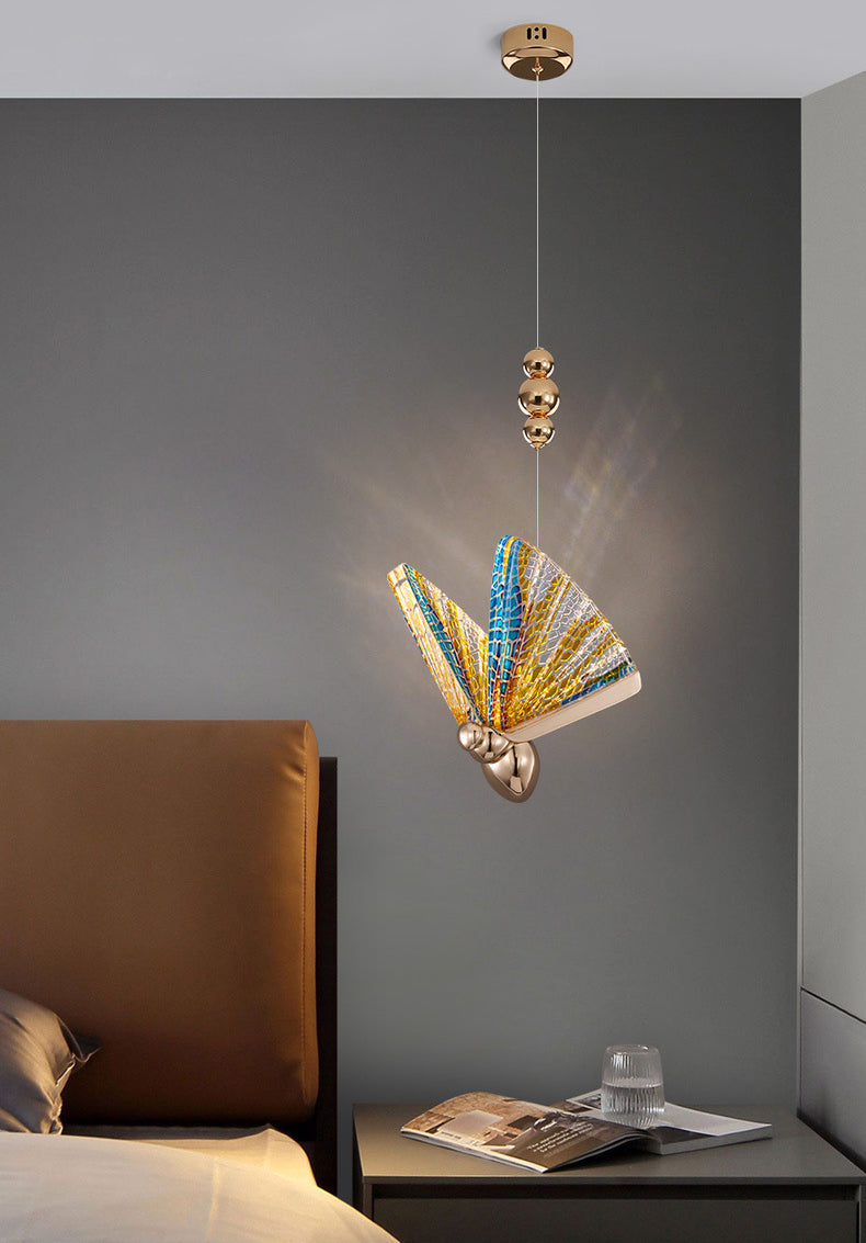 Acrylic Butterfly LED Pendant Light in Modern Creative Style Wrought Iron Hanging Light for Dining Room