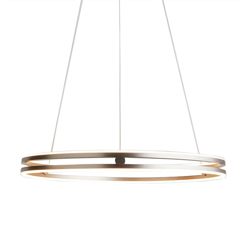 Luce a ciondolo circolare oro Postmoderno lampadario in metallo a LED per sala da pranzo