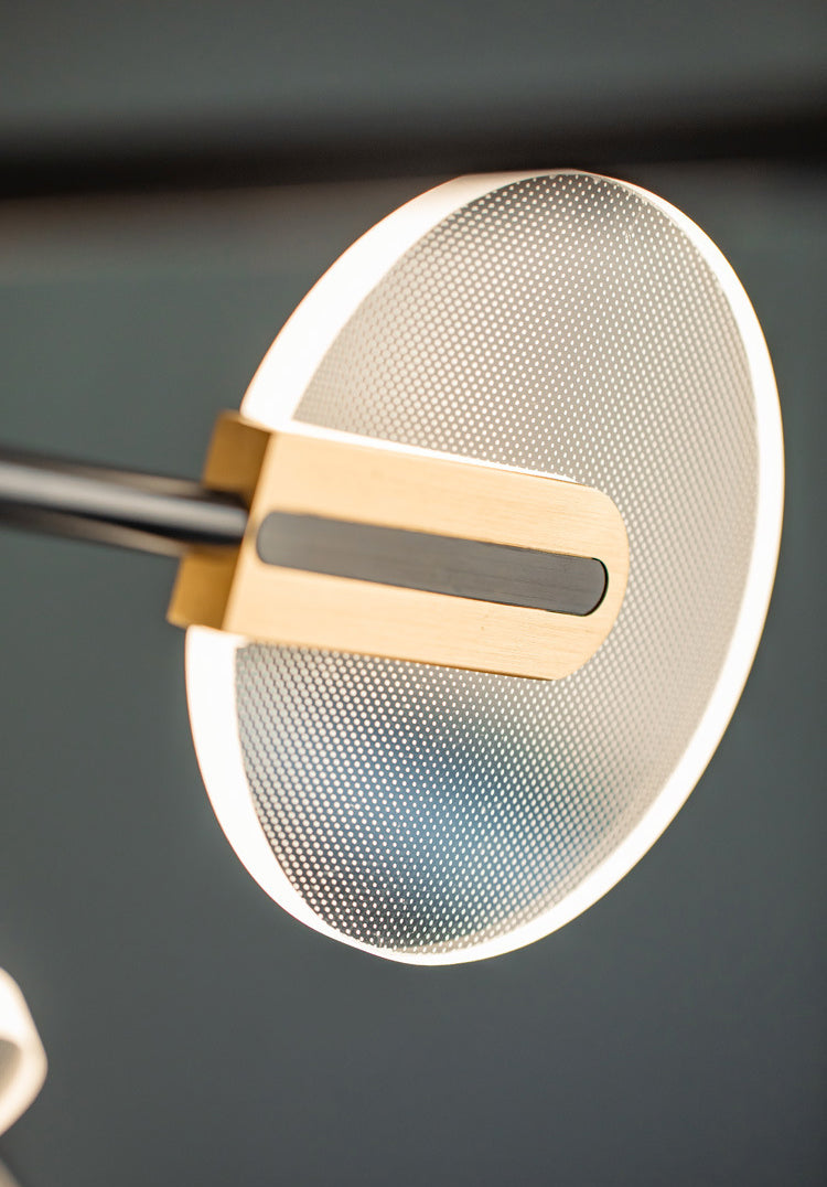 Black and Gold Sputnik Chandelier Postmodern LED Acrylic Suspension Light for Living Room