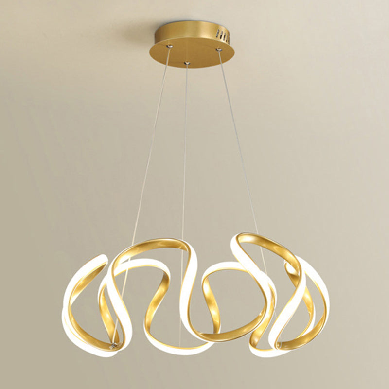 Luce a sospensione lineare a LED in alluminio in lampadario in ferro battuto in stile moderno con ombra acrilica