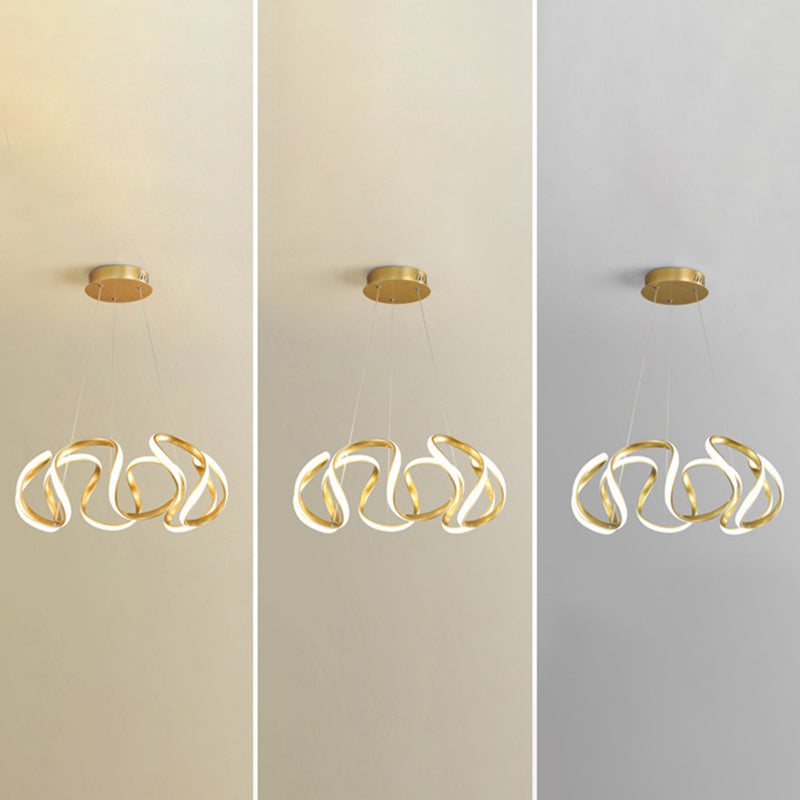 Luce a sospensione lineare a LED in alluminio in lampadario in ferro battuto in stile moderno con ombra acrilica