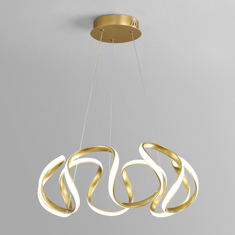 Luce a sospensione lineare a LED in alluminio in lampadario in ferro battuto in stile moderno con ombra acrilica