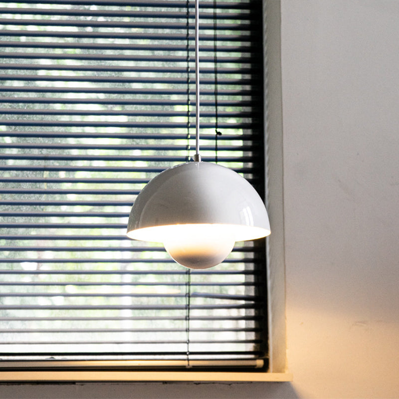 1 Light Metal Suspension Pendant Modern Semi Spheres Dining Room Hanging Light Fixtures