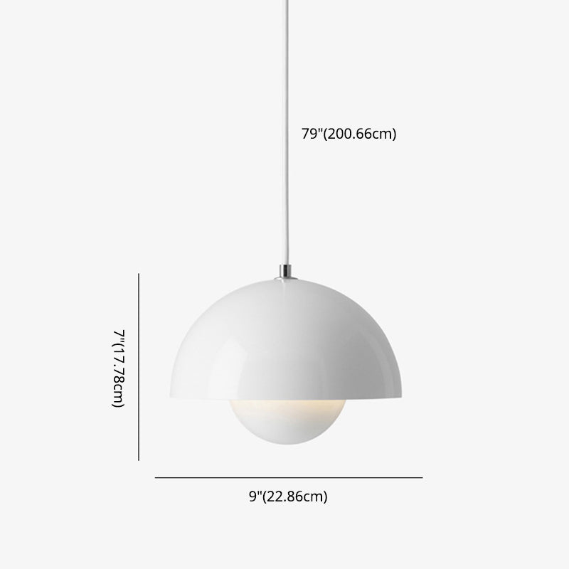 1 Light Metal Suspension Pendant Modern Semi Spheres Dining Room Hanging Light Fixtures