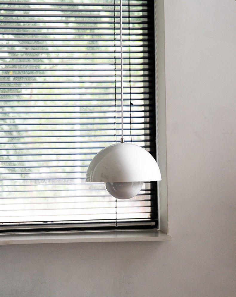 1 Light Metal Suspension Pendant Modern Semi Spheres Dining Room Hanging Light Fixtures