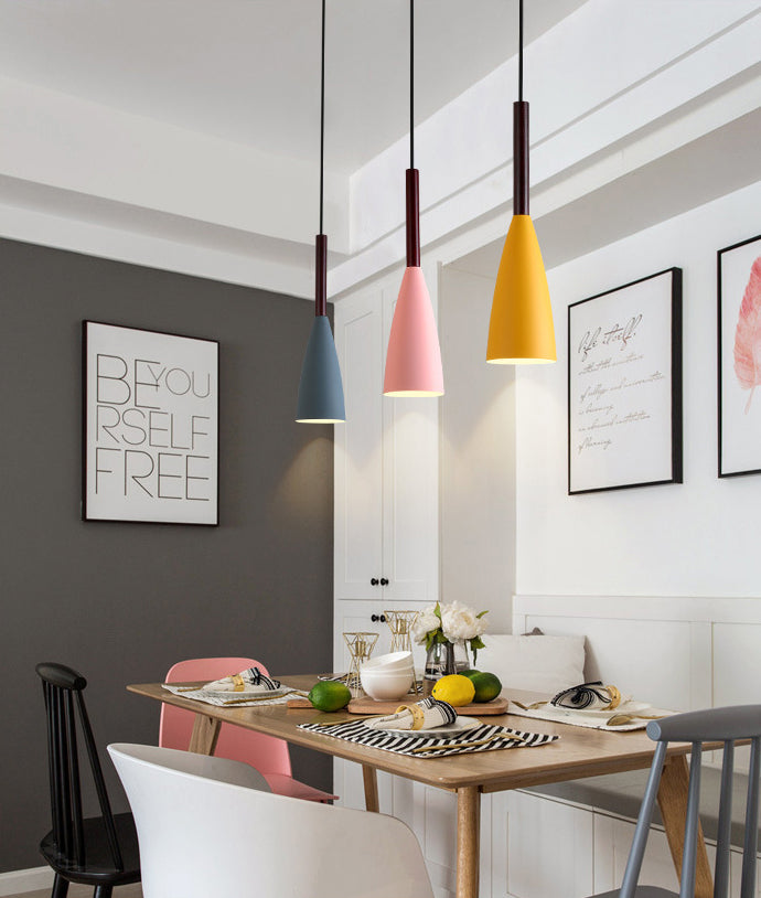 1 Light Metal Suspension Pendant Modern Triangle Dining Room Hanging Light Fixtures