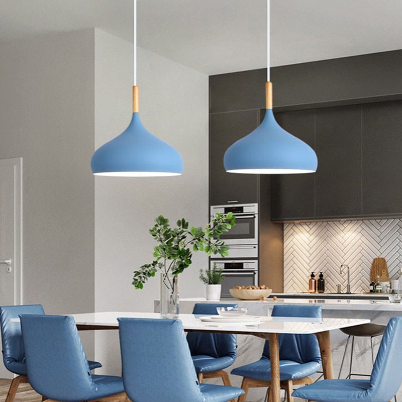 1 Light Metal Suspension Pendant Modern Wavy Dining Room Hanging Light Fixtures