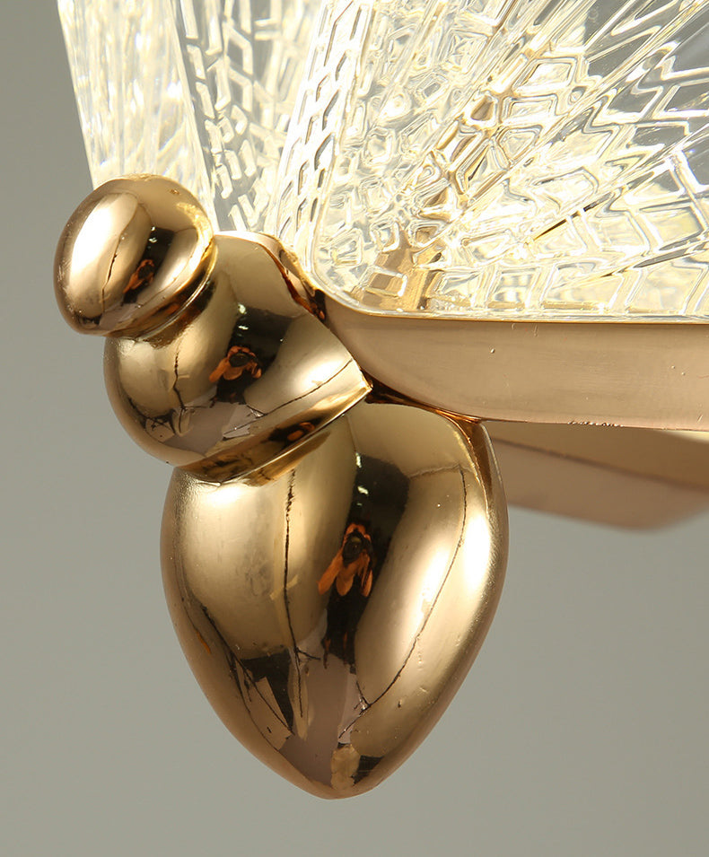Modern Creative LED Pendant Light Wrought Iron Butterfly Hanging Lamp with Acrylic Shade