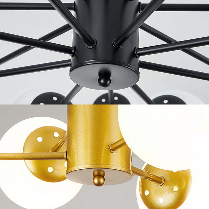 Modern Simplicity Round Ceiling Chandelier Milk Glass Hanging Light for Living Room