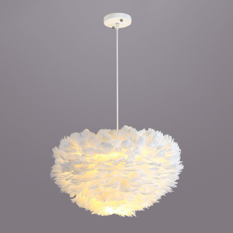Lámpara de lámpara esférica lámpara moderna simplicidad de plumas de tono colgante para restaurante para restaurante