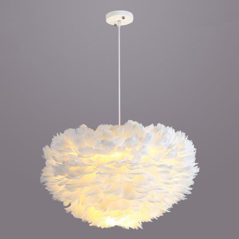 Lámpara de lámpara esférica lámpara moderna simplicidad de plumas de tono colgante para restaurante para restaurante