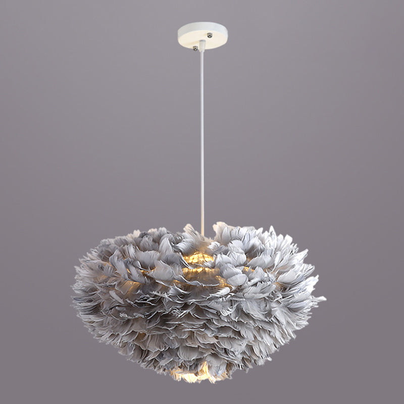 Lámpara de lámpara esférica lámpara moderna simplicidad de plumas de tono colgante para restaurante para restaurante
