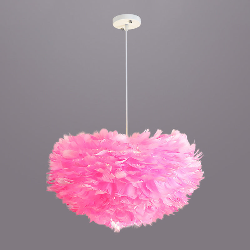 Lámpara de lámpara esférica lámpara moderna simplicidad de plumas de tono colgante para restaurante para restaurante