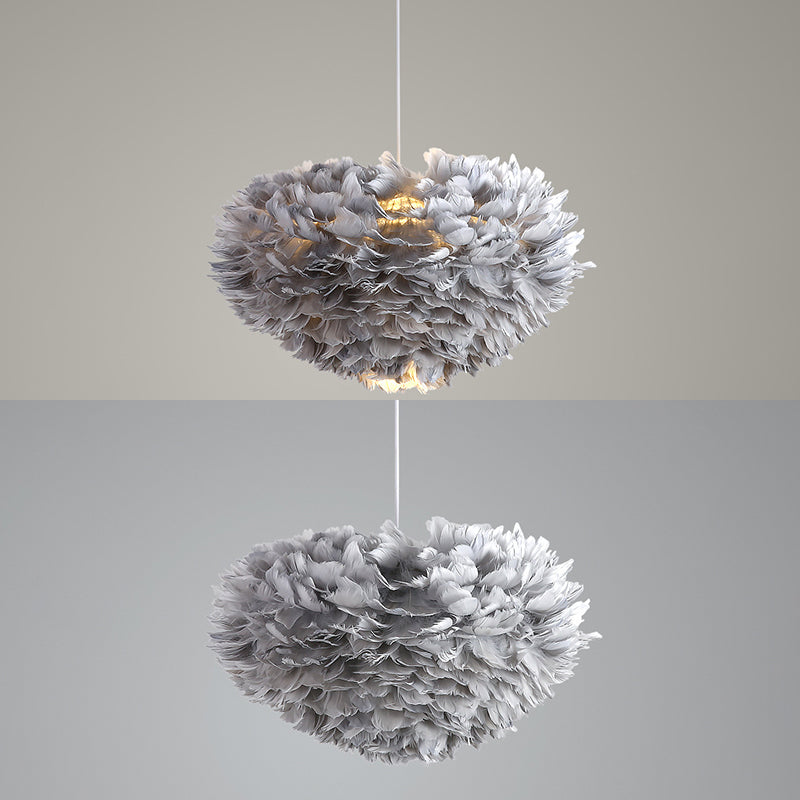 Lámpara de lámpara esférica lámpara moderna simplicidad de plumas de tono colgante para restaurante para restaurante