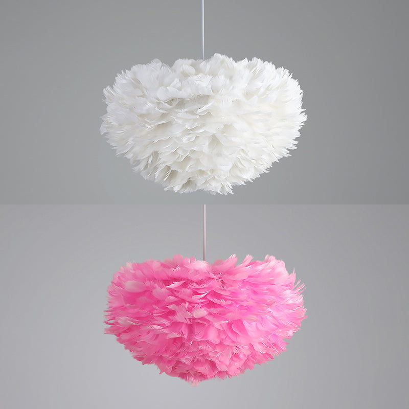 Lámpara de lámpara esférica lámpara moderna simplicidad de plumas de tono colgante para restaurante para restaurante