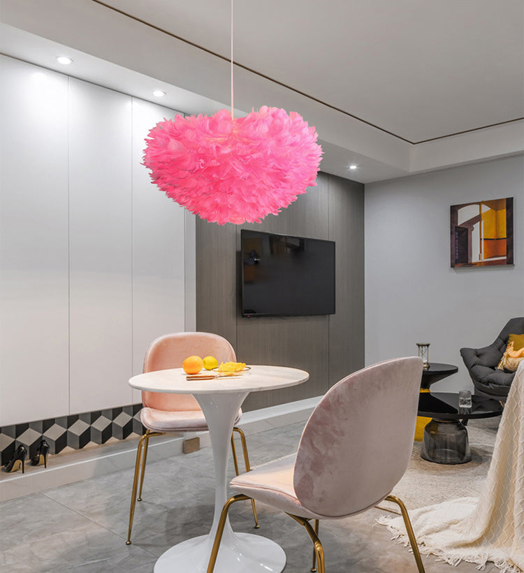 Lámpara de lámpara esférica lámpara moderna simplicidad de plumas de tono colgante para restaurante para restaurante