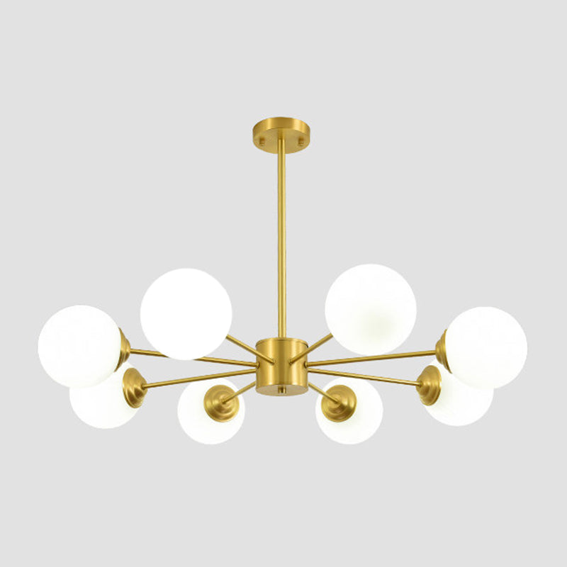 Modern Simplicity Round Ceiling Chandelier Milk Glass Hanging Light for Living Room