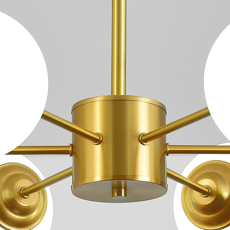 Modern Simplicity Round Ceiling Chandelier Milk Glass Hanging Light for Living Room