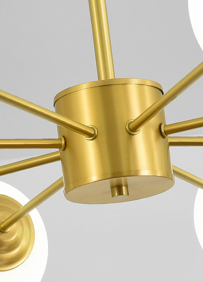 Modern Simplicity Round Ceiling Chandelier Milk Glass Hanging Light for Living Room