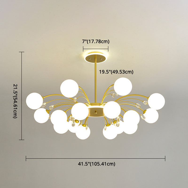 Modern Simplicity Round Ceiling Chandelier Milk Glass Hanging Light for Living Room