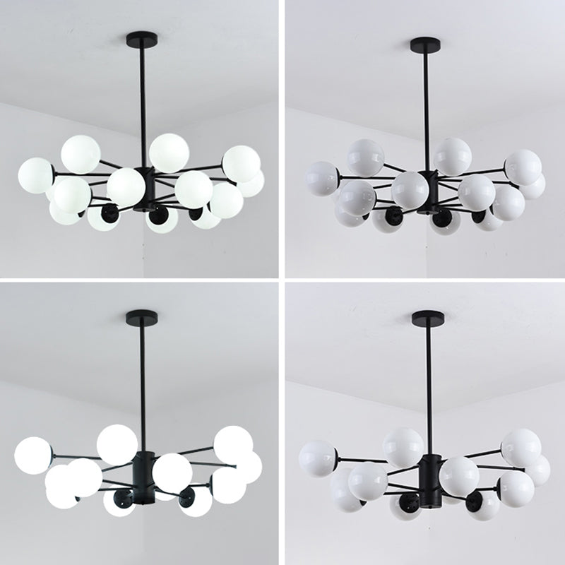 Candelera de globo contemporánea Luz de colgante de vidrio liviano Luz de colgante de vidrio para sala de estar