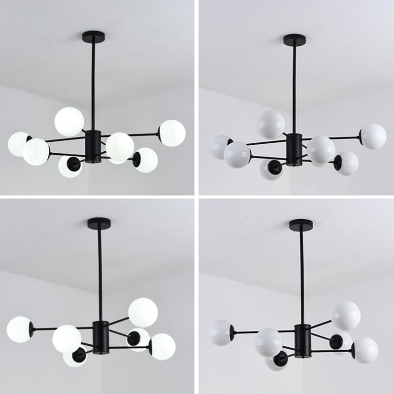 Candelera de globo contemporánea Luz de colgante de vidrio liviano Luz de colgante de vidrio para sala de estar