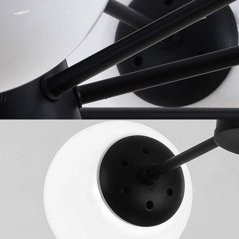 Candelera de globo contemporánea Luz de colgante de vidrio liviano Luz de colgante de vidrio para sala de estar