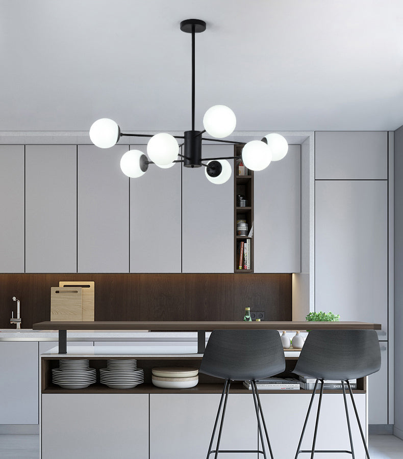 Candelera de globo contemporánea Luz de colgante de vidrio liviano Luz de colgante de vidrio para sala de estar