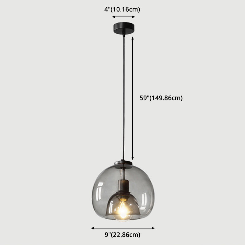 1 luminaire d'éclairage pendentif en verre léger moderne.