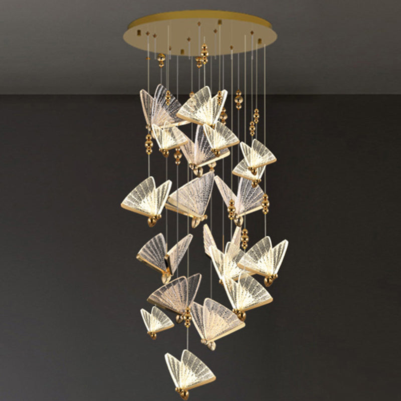 Simplicité moderne Butterfly Plafond Suspension lampe de plafond acrylique Fixage de plafond pour restaurant