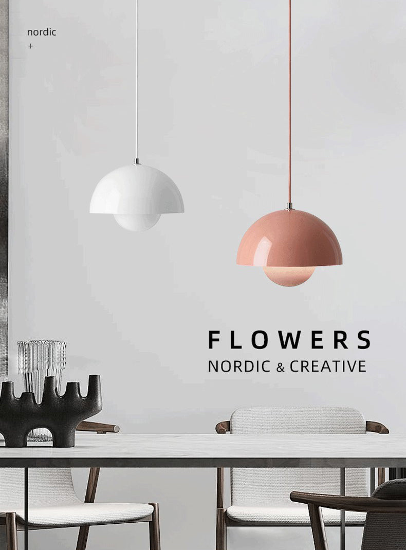 1 Light Metal Pendant Lighting Fixtures Modern Dome Dining Room Hanging Pendant Lights