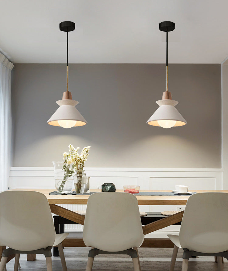 Modern Simplicity Cone Ceiling Chandelier Cement Hanging Light for Living Room