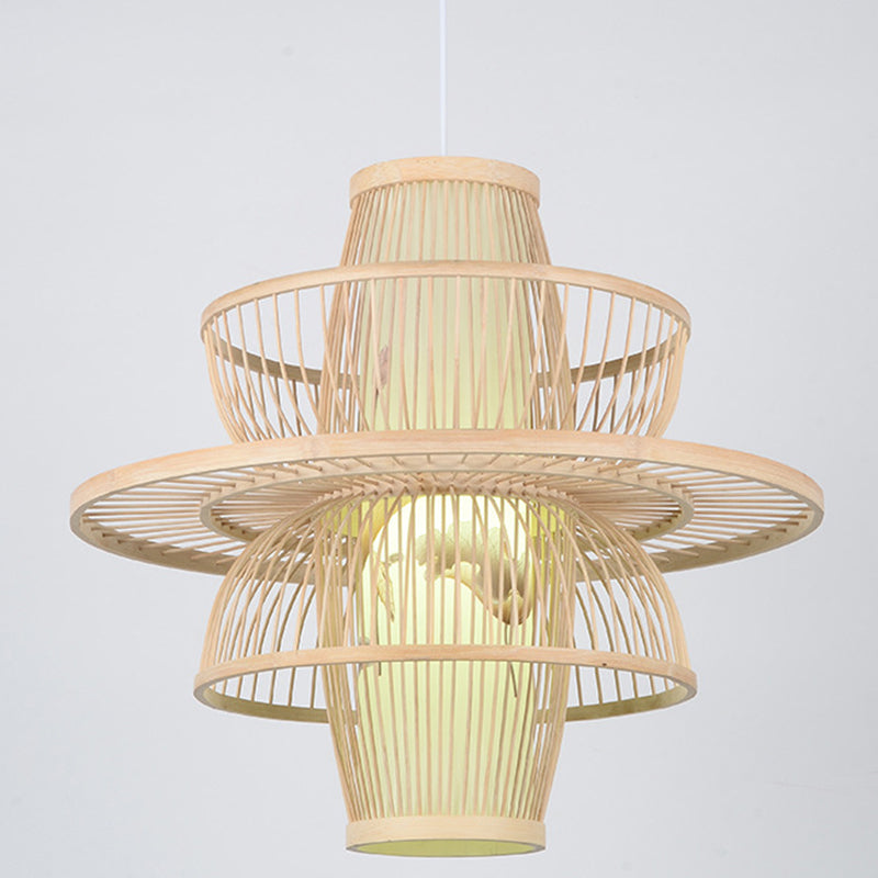 Chinesische Lotus -Anhänger Beleuchtungskörper Rattan Hanges Licht mit hängenden Kabel für das Restaurant