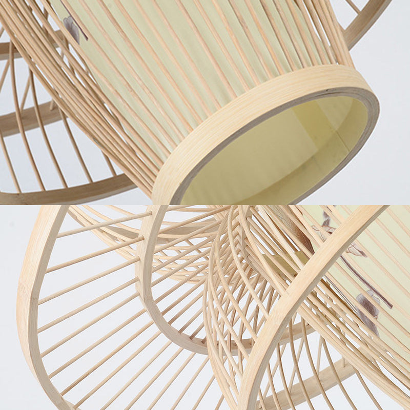 Chinesische Lotus -Anhänger Beleuchtungskörper Rattan Hanges Licht mit hängenden Kabel für das Restaurant