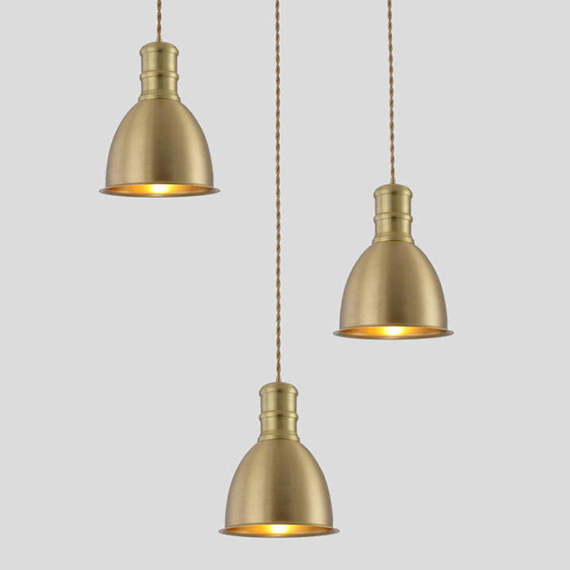 Minimalistische hangende hanglamp messing messing gearceerde hangerverlichting met metalen schaduw