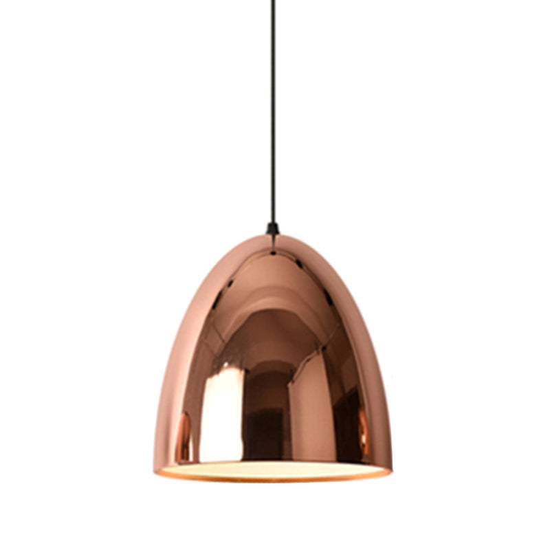 Simplicité ombragée plafonnier Light Metal Dinning Room Down Lighting Pendentif en or rose