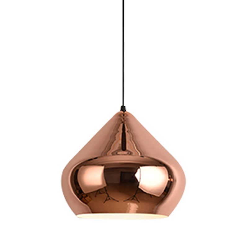 Simplicité ombragée plafonnier Light Metal Dinning Room Down Lighting Pendentif en or rose