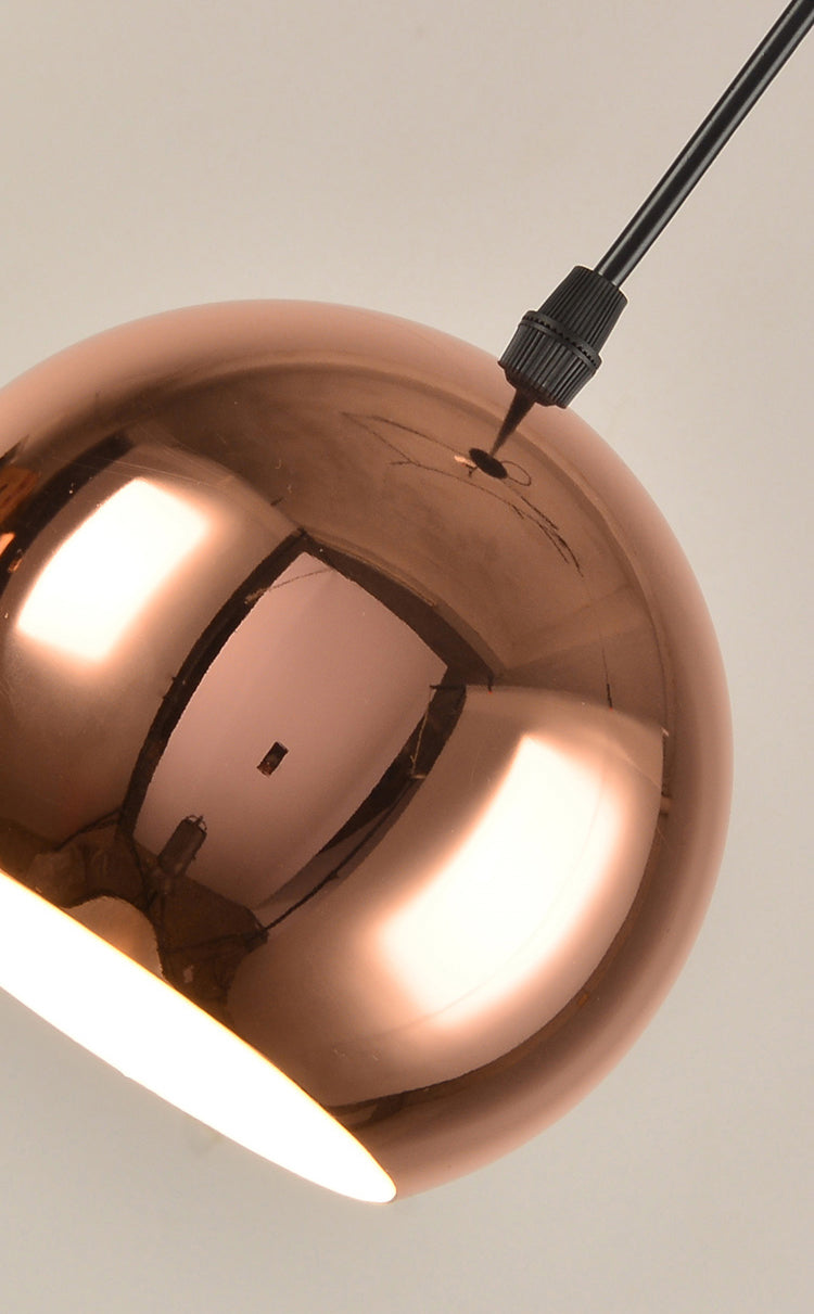 Simplicité ombragée plafonnier Light Metal Dinning Room Down Lighting Pendentif en or rose