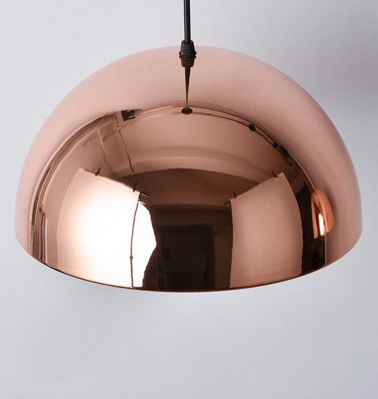 Simplicité ombragée plafonnier Light Metal Dinning Room Down Lighting Pendentif en or rose