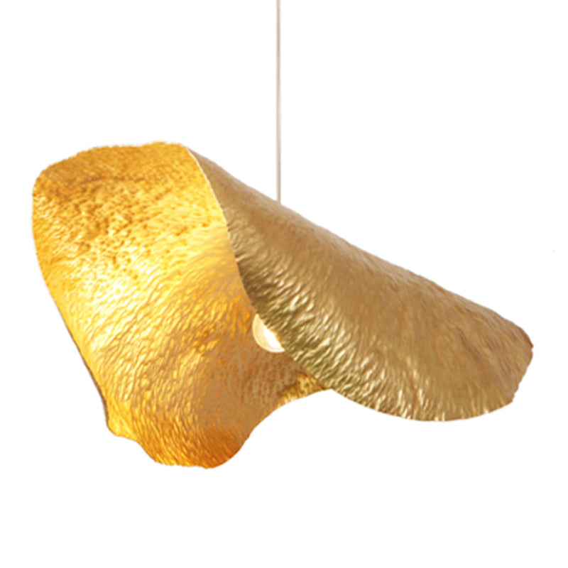 Metal Shaded Pendant Light Kit Contemporary Gold Hanging Light Fixture for Restaurant