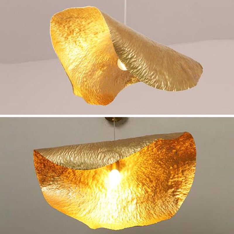 Metal Shaded Pendant Light Kit Contemporary Gold Hanging Light Fixture for Restaurant