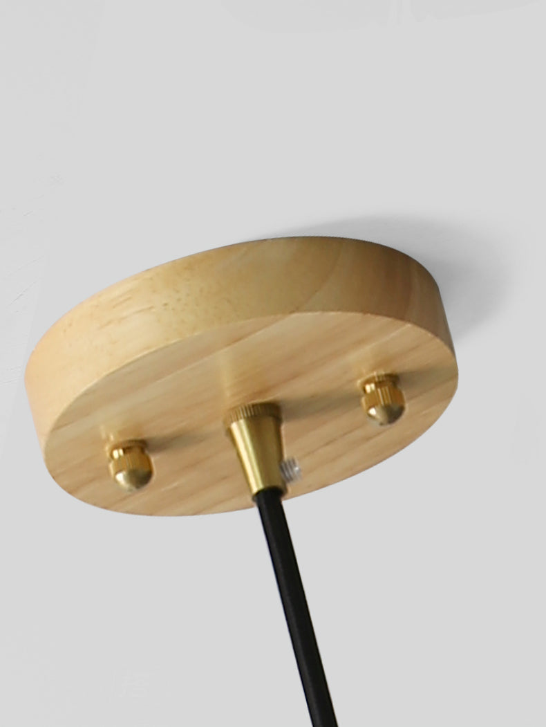 Witte koepelvormige hanglamp plafondlicht minimalistische stijl houten hanglamp lamp