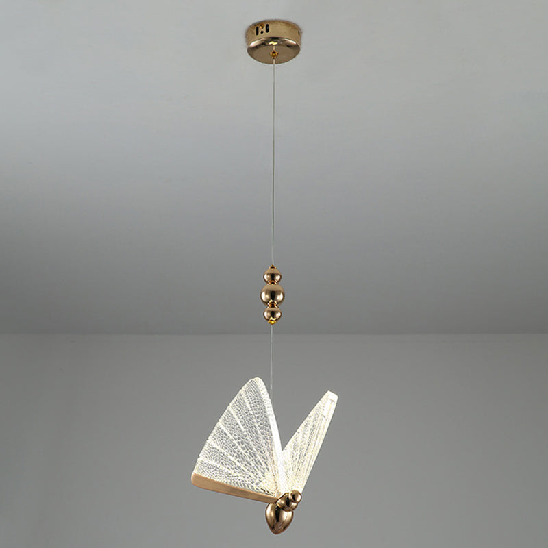 Butterfly Pendant Lighting Fixture Minimalist Style Acrylic LED Bedroom Pendant Ceiling Light
