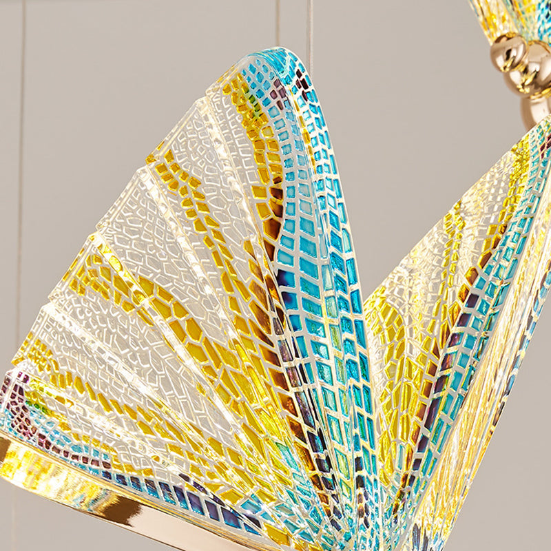 Butterfly Pendant Lighting Fixture Minimalist Style Acrylic LED Bedroom Pendant Ceiling Light