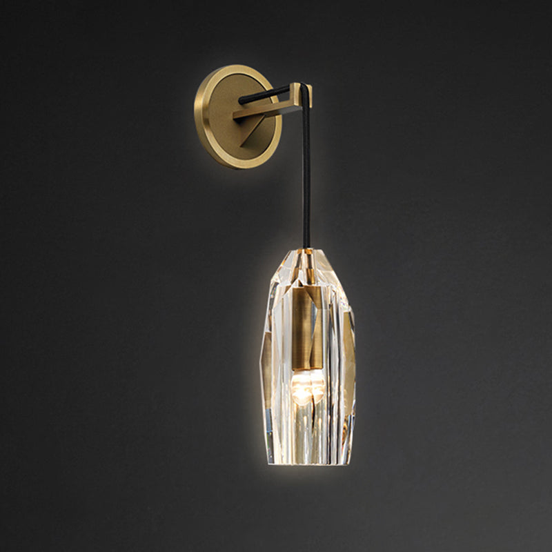 Crystal Gold LED -wandlamp in moderne luxe stijl koperen hangende wandkandelaar voor binnenruimtes