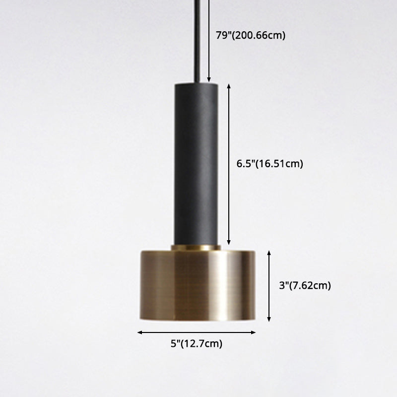 Metal Shaded Down Lighting Pendant Minimalist Style Pendant Lighting Fixture in Black